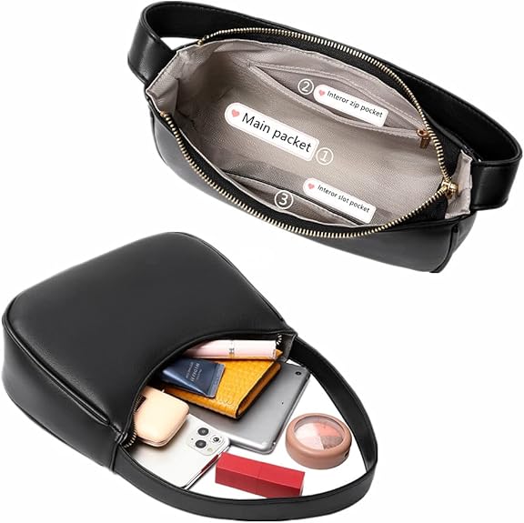 Mini borsa hobo con cerniera - Sabrina