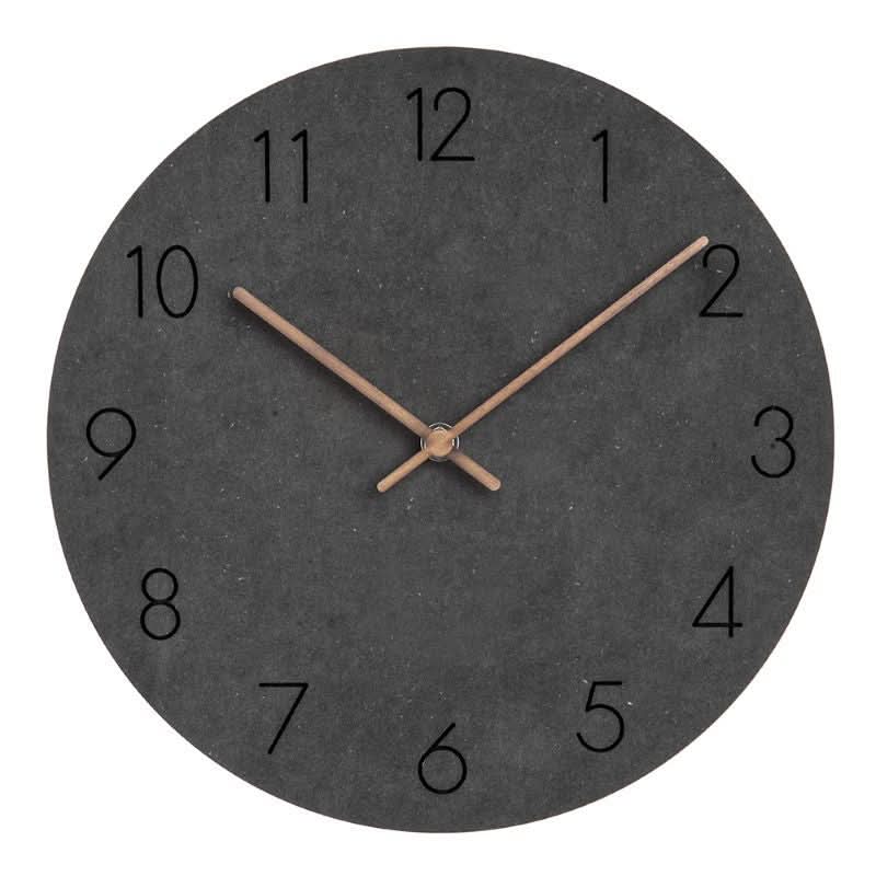 Orologio da parete minimalista scandinavo con lancette in legno e meccanismo silenzioso