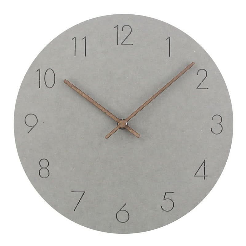 Orologio da parete minimalista scandinavo con lancette in legno e meccanismo silenzioso