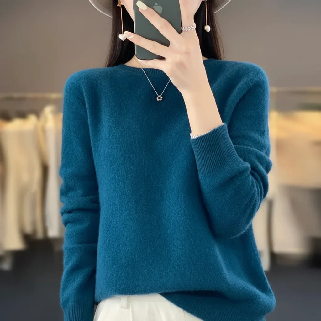 Maglione da donna caldo Rundhals Strickpullover invernale