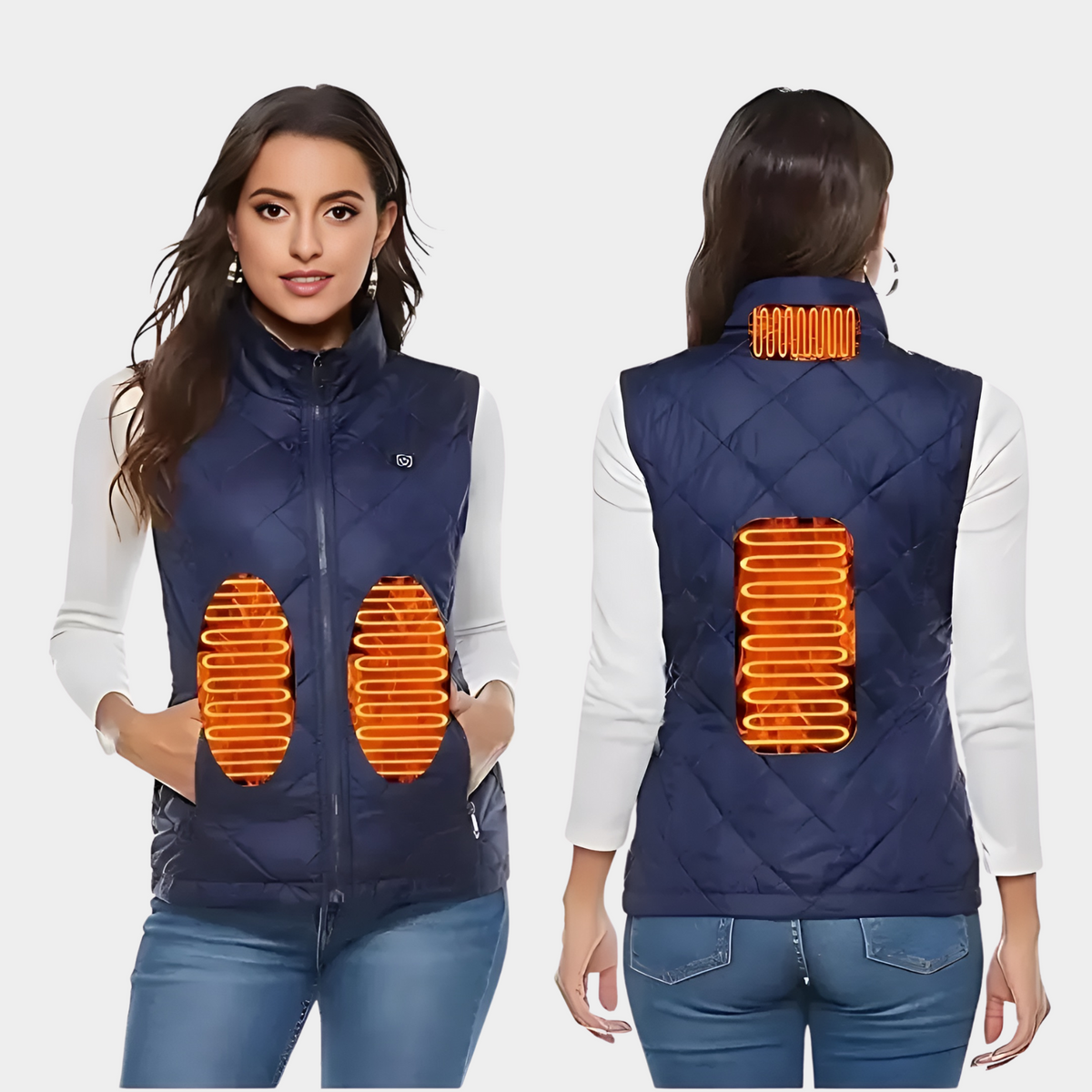 Gilet riscaldato da donna: 9 zone, doppio controllo