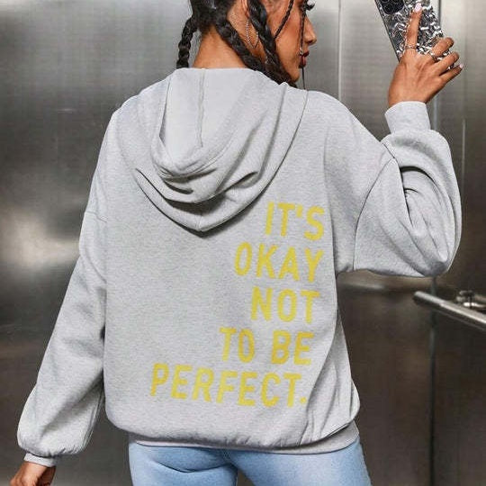 Felpa con cappuccio grafica rilassata da donna