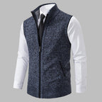 Raffinato gilet con cerniera lavorato a maglia