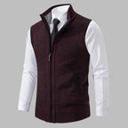 Raffinato gilet con cerniera lavorato a maglia