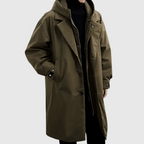 Trench da uomo ripiegabile idrorepellente con cappuccio