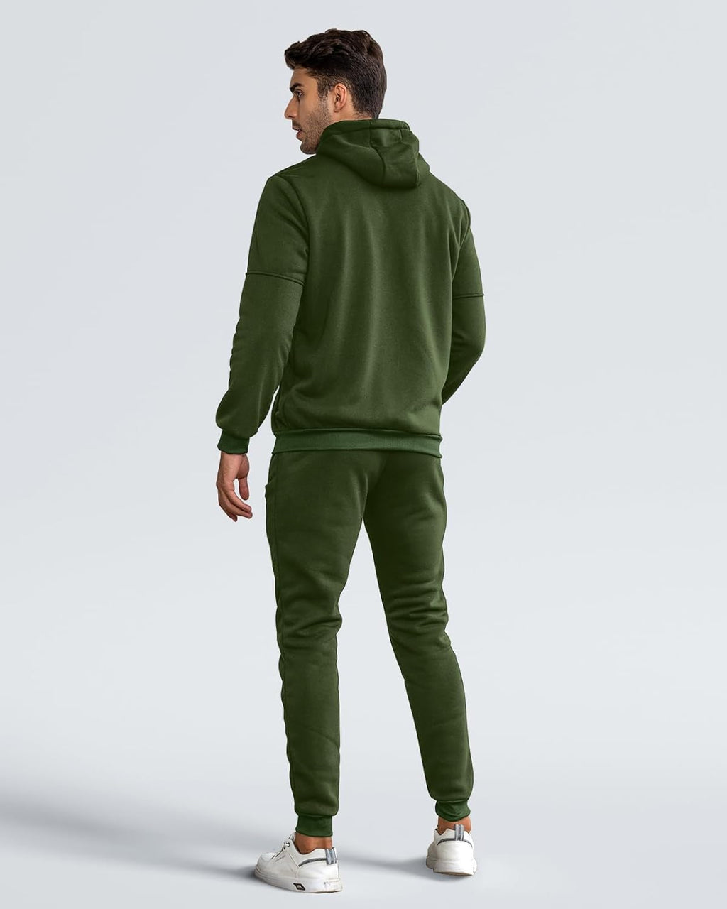 Felpa con cappuccio e tuta da jogging casual con zip da uomo