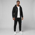 Felpa con cappuccio e tuta da jogging casual con zip da uomo