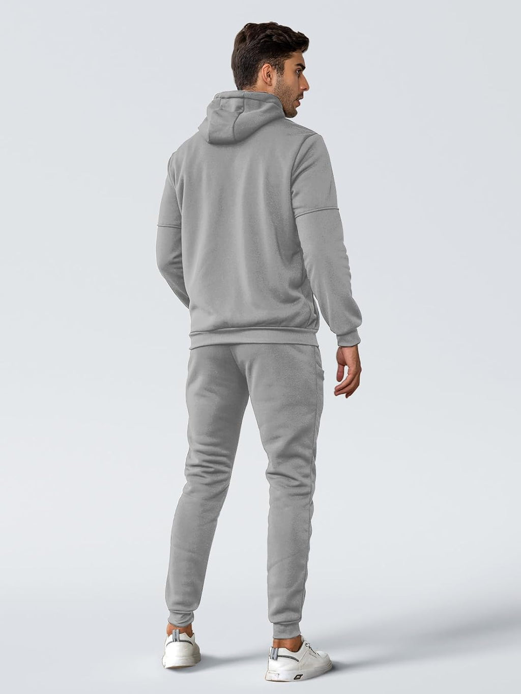 Felpa con cappuccio e tuta da jogging casual con zip da uomo