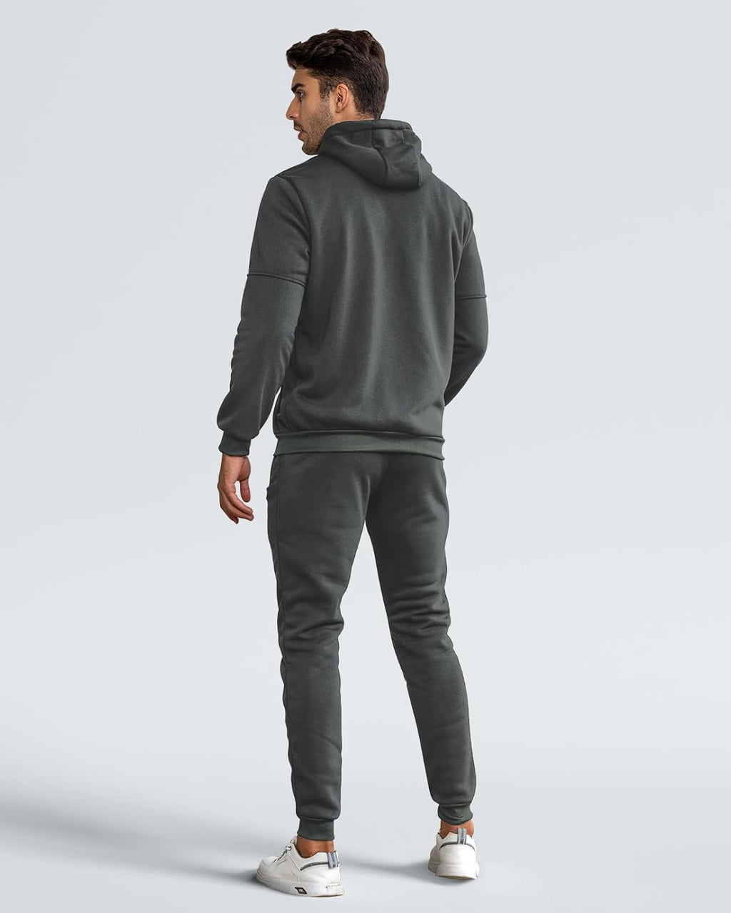 Felpa con cappuccio e tuta da jogging casual con zip da uomo