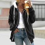 Felpa con cappuccio con zip in pile accogliente da donna