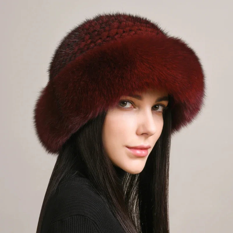 Cappello in pelliccia di visone Novaine per il calore invernale e lo stile senza tempo