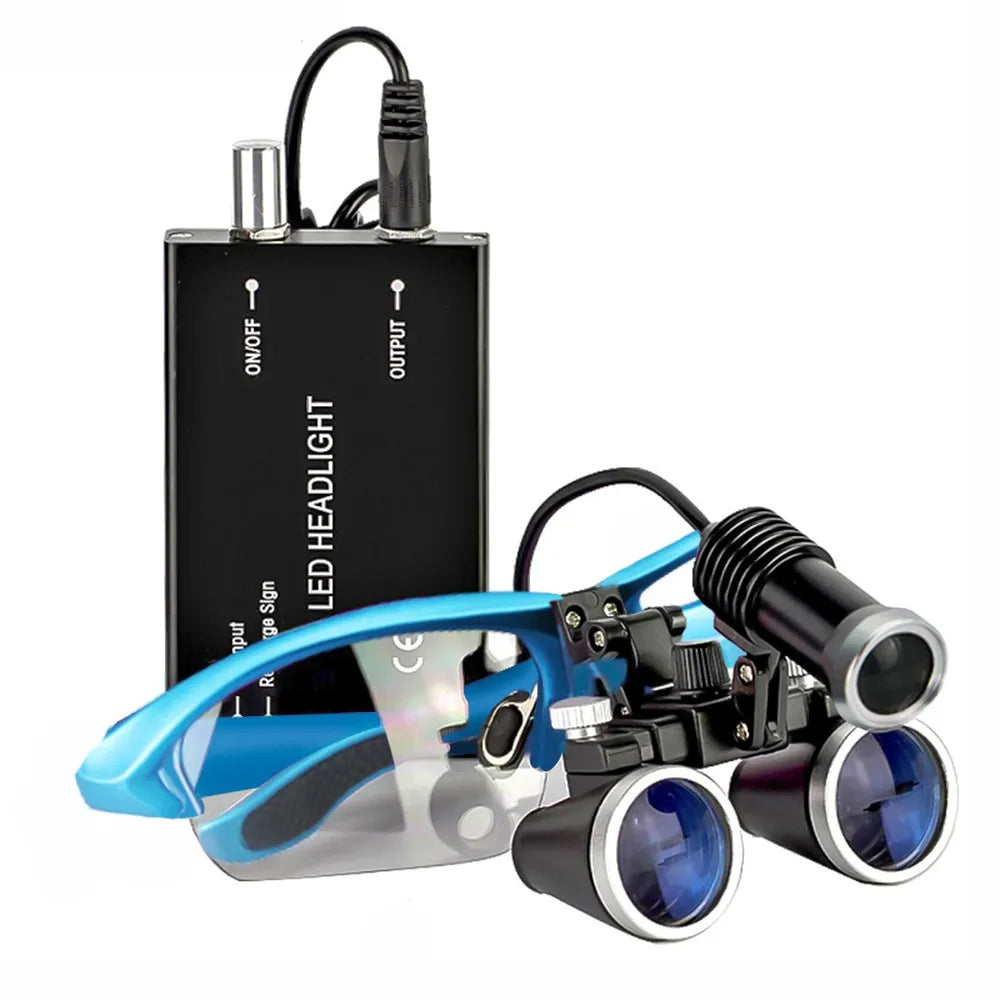 OrionView Loupes Dentali con Luce LED e Ingrandimento Binoculare
