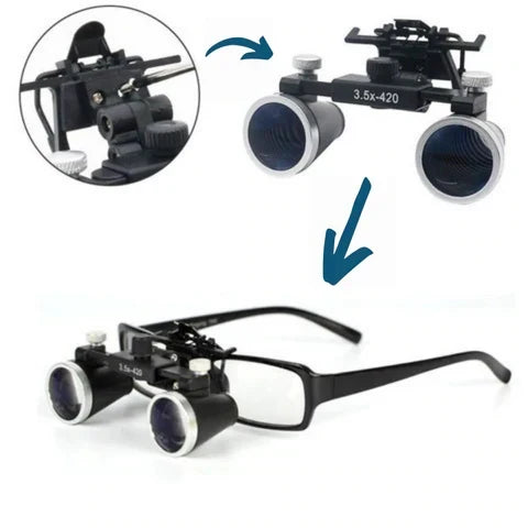 OrionView Loupes Dentali con Luce LED e Ingrandimento Binoculare