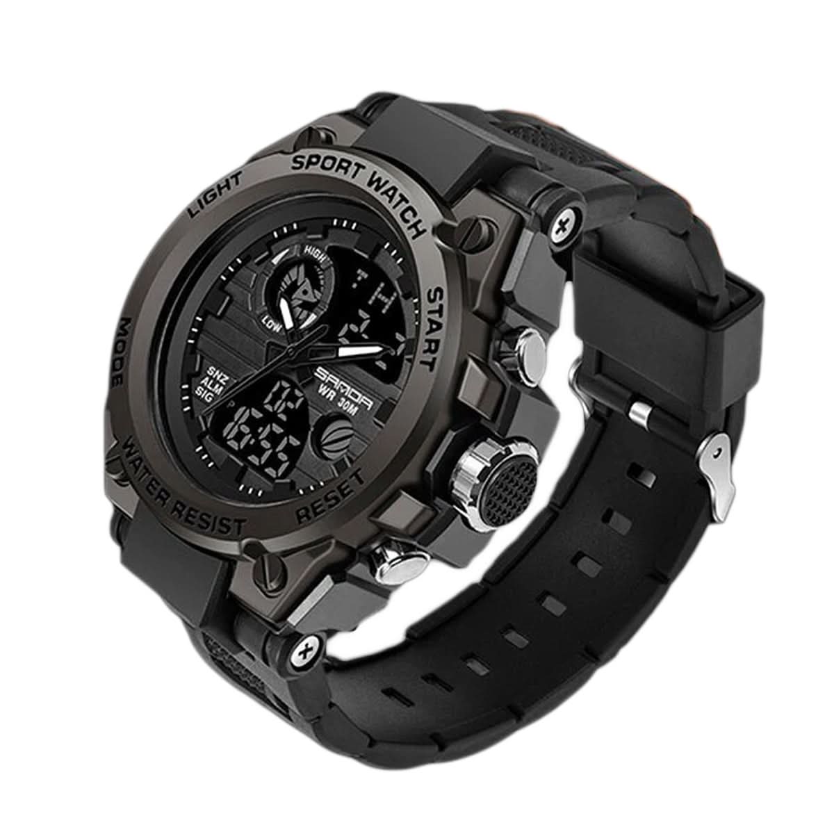 Orologio militare da uomo con display analogico-digitale e funzioni