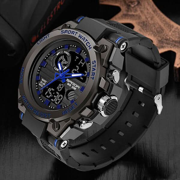 Orologio militare da uomo con display analogico-digitale e funzioni