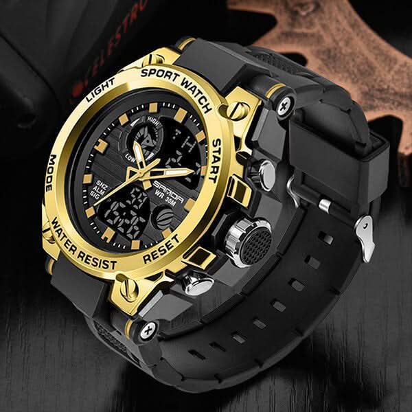 Orologio militare da uomo con display analogico-digitale e funzioni