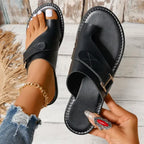 Leren Damesslippers met Verstelbare Bandjes Anatomisch Voetbed Comfortabele Zomerschoenen Pantofole Dames