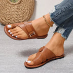 Leren Damesslippers met Verstelbare Bandjes Anatomisch Voetbed Comfortabele Zomerschoenen Pantofole Dames