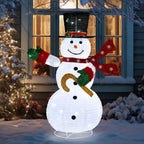 Decorazione luminosa per pupazzo di neve di Natale all'aperto