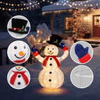 Decorazione luminosa per pupazzo di neve di Natale all'aperto