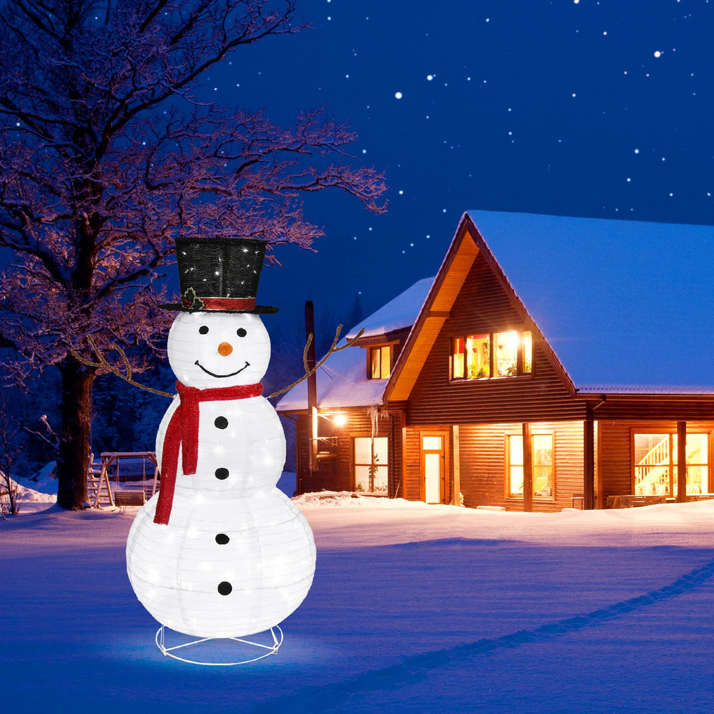 Decorazione luminosa per pupazzo di neve di Natale all'aperto