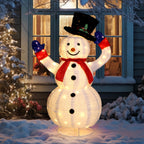 Decorazione luminosa per pupazzo di neve di Natale all'aperto