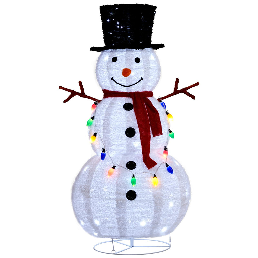 Decorazione luminosa per pupazzo di neve di Natale all'aperto