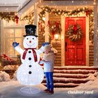 Decorazione luminosa per pupazzo di neve di Natale all'aperto