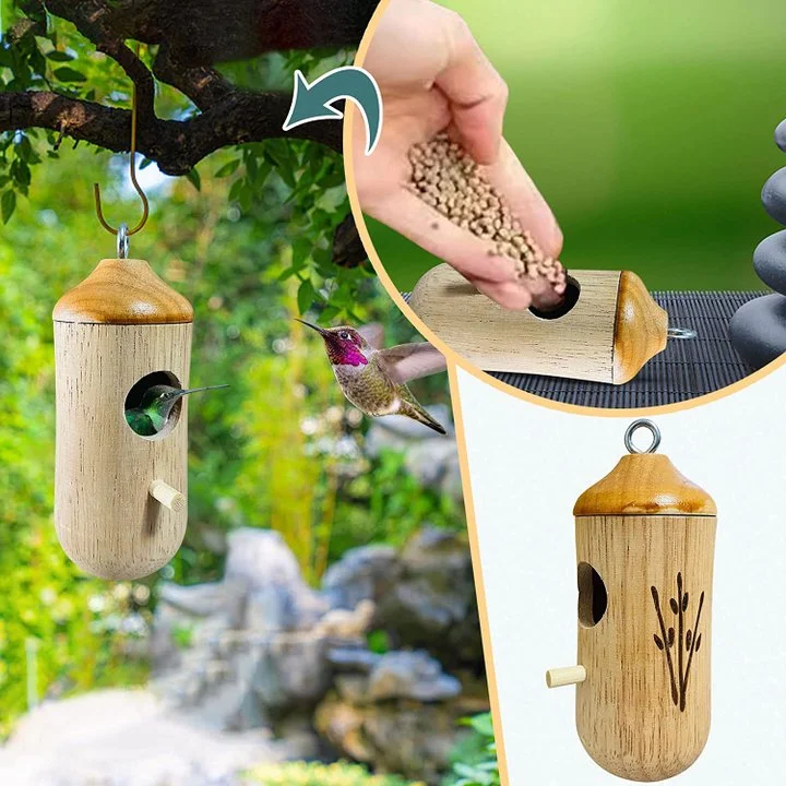 Casette per uccelli da esterno, casetta per colibrì e casetta decorativa sospesa, decorazioni da giardino in resina per il cortile