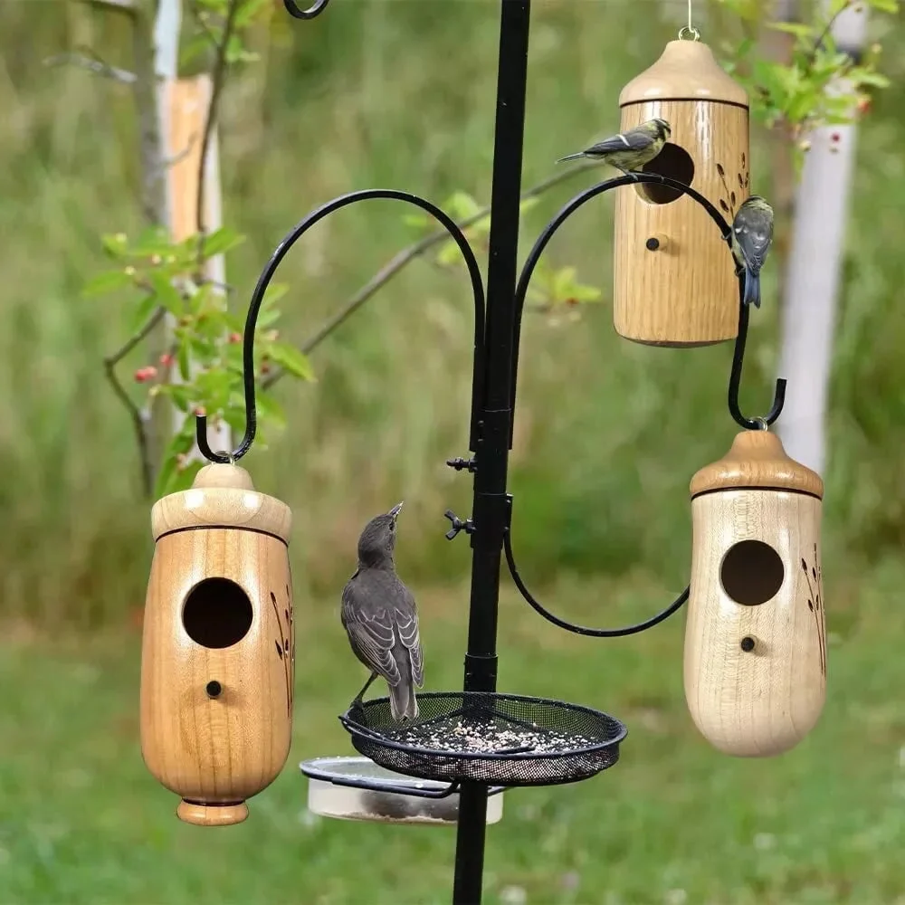 Casette per uccelli da esterno, casetta per colibrì e casetta decorativa sospesa, decorazioni da giardino in resina per il cortile