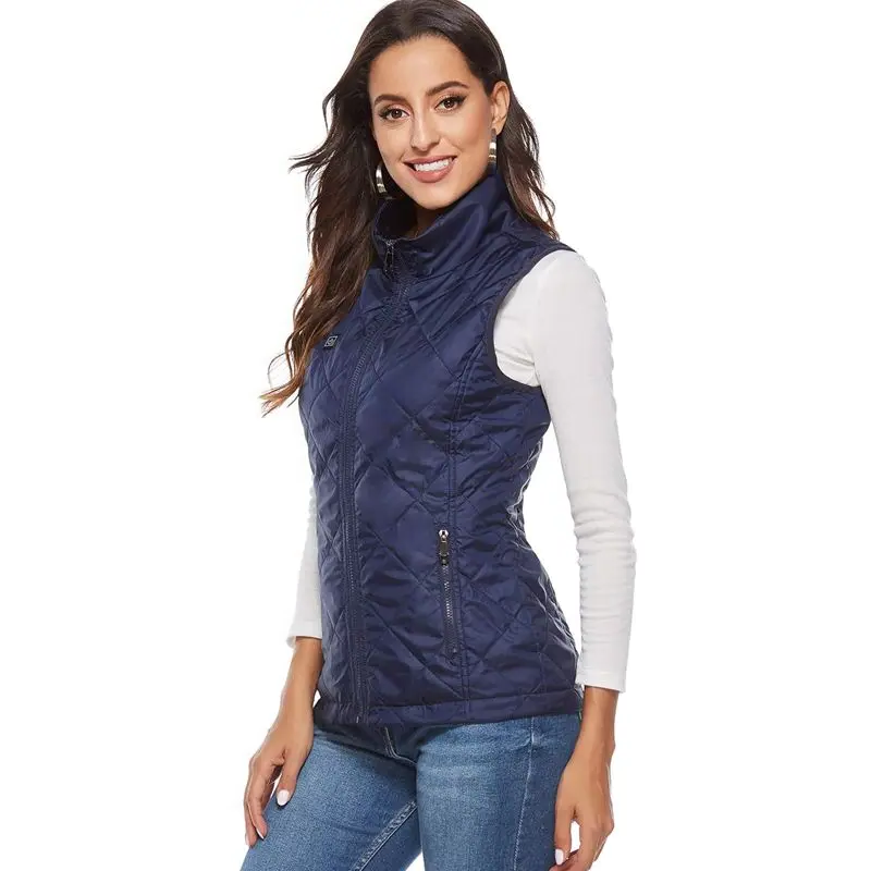 Gilet riscaldato da donna, gilet riscaldato ricaricabile con alimentazione a batteria USB, abbigliamento riscaldato elettrico leggero per l'inverno