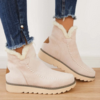 Stivali invernali da donna, stivali da neve da donna slip on con fodera in pelliccia e suola antiscivolo, stivaletti da donna con tacco basso