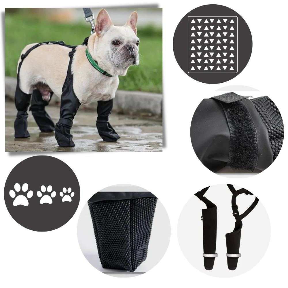 Scarpe per Cani, Stivaletti Impermeabili con Bretelle, Antiscivolo per Inverno e Neve, Copertura Totale della Zampa per Tutte le Razze