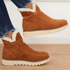 Stivali invernali da donna, stivali da neve da donna slip on con fodera in pelliccia e suola antiscivolo, stivaletti da donna con tacco basso