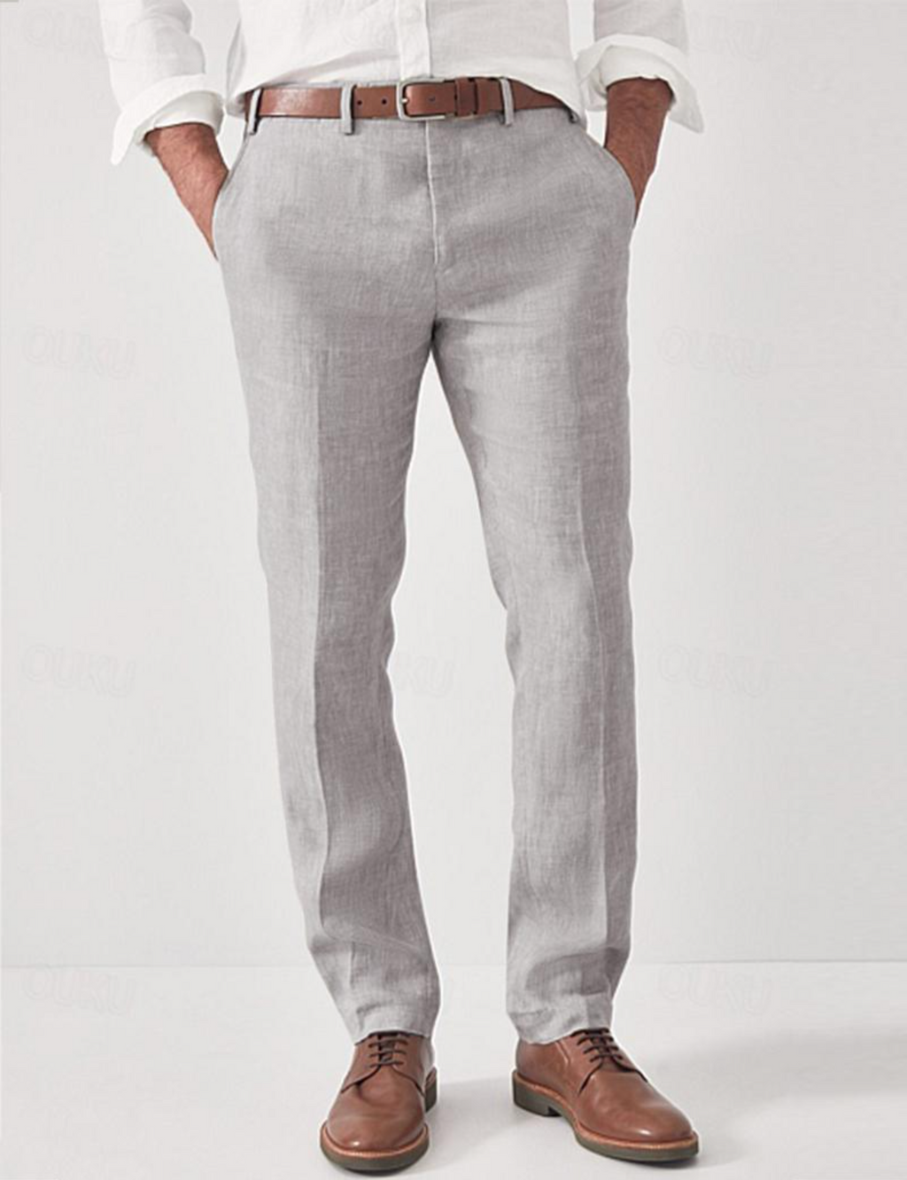 Pantaloni in lino da uomo comodi – Elias