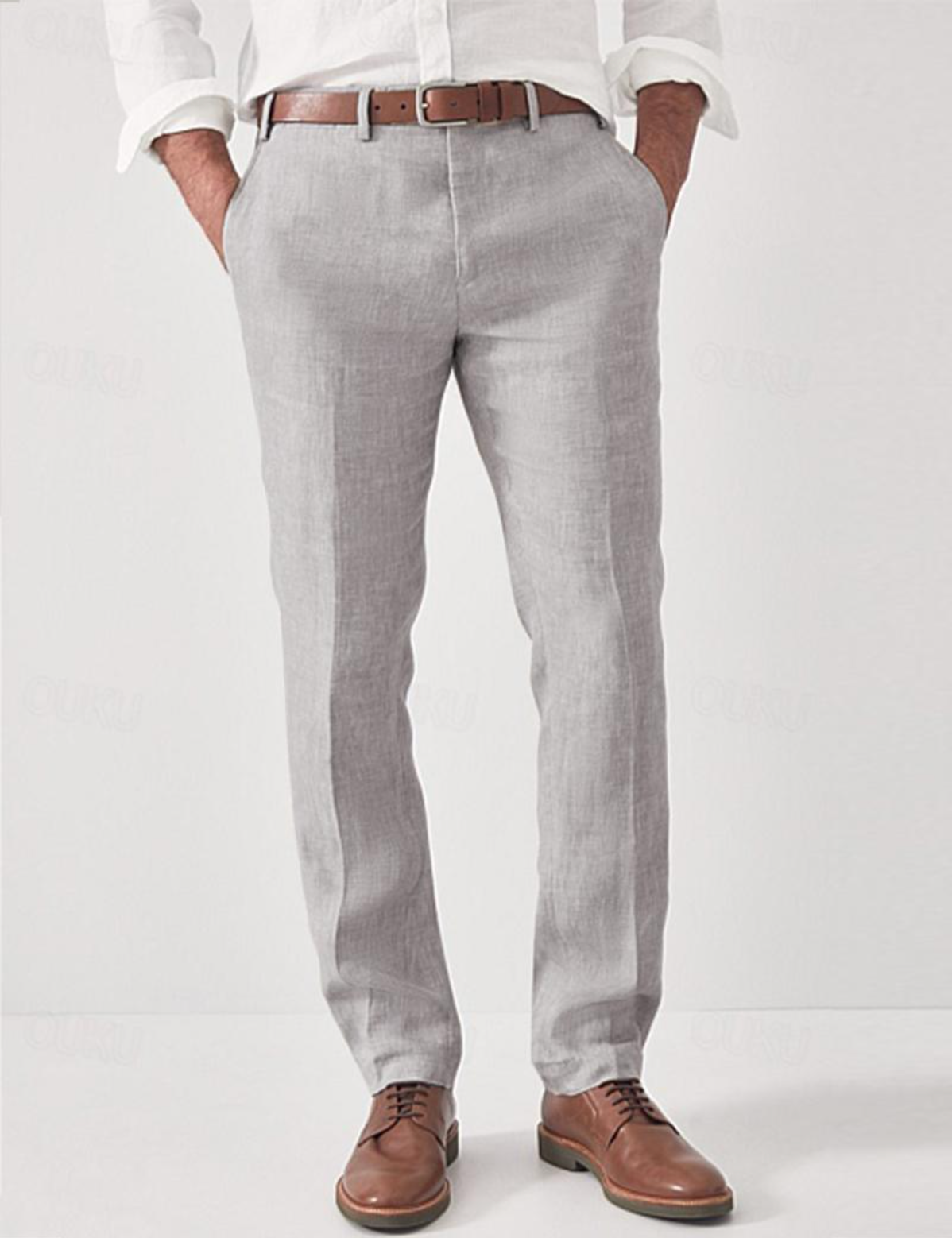 Pantaloni in lino da uomo comodi – Elias