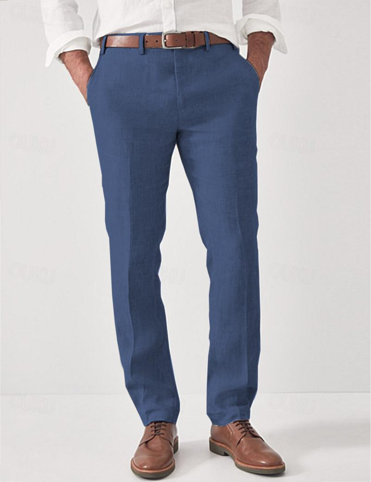 Pantaloni in lino da uomo comodi – Elias