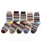 Calze termiche invernali in misto lana con fantasia nordica