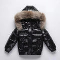 Parka invernale per bambini, giacca imbottita in piuma, bordo cappuccio in vera pelliccia, guscio idrorepellente