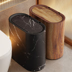 Pattumiera con motivo marmo | Cestino moderno con coperchio per bagno e cucina