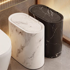 Pattumiera con motivo marmo | Cestino moderno con coperchio per bagno e cucina
