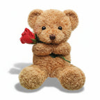 Peluches Orsetto di San Valentino Morbido con Rosa, Pupazzo Regalo
