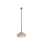 Lampada da tavolo LED senza fili bianca e dorata dal design moderno per soggiorno o terrazza