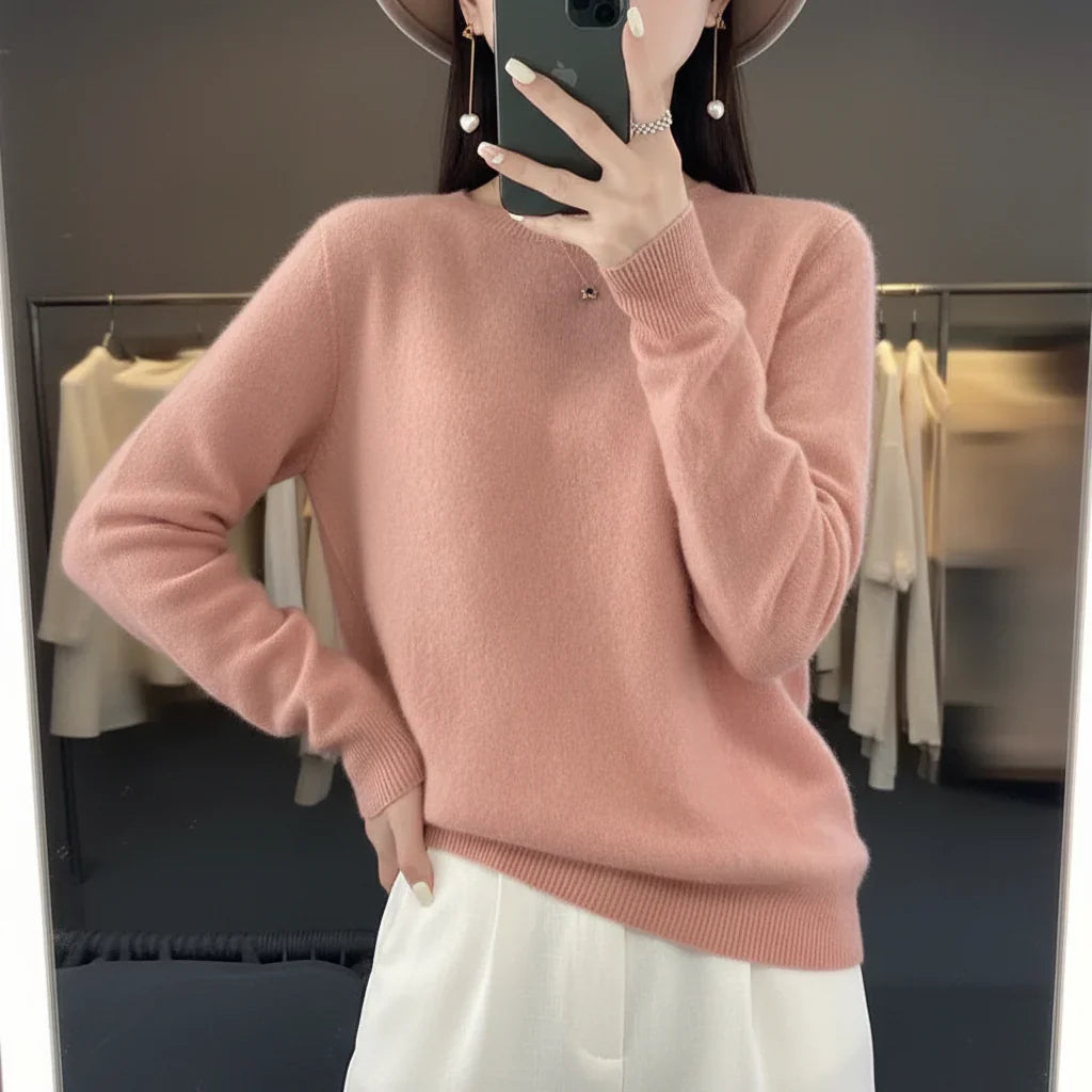 Maglione da donna caldo Rundhals Strickpullover invernale