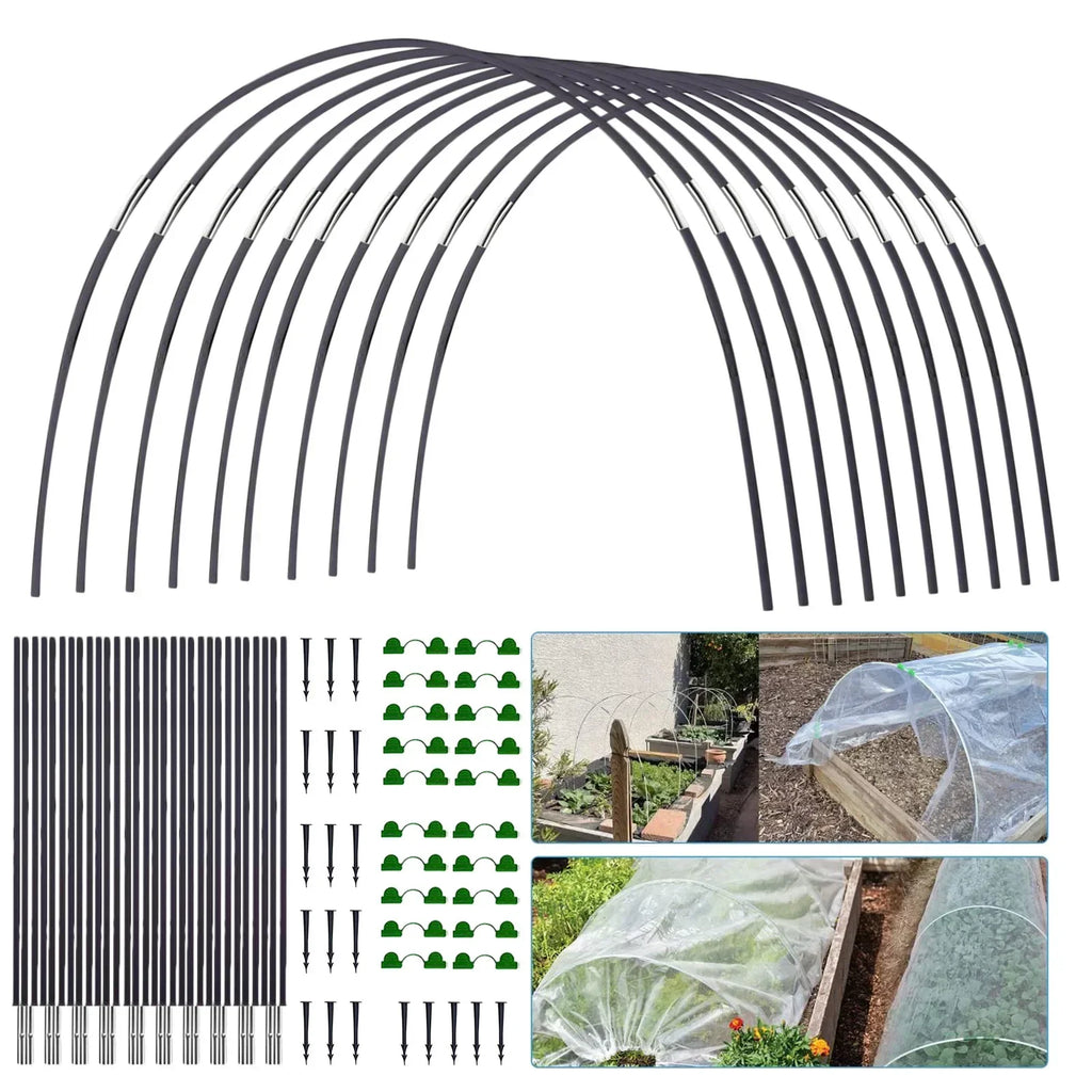 Plantura FlexGrow Set arco da giardino in fibra di vetro | Tunnel per piante fai-da-te per letti rialzati e cassoni fred