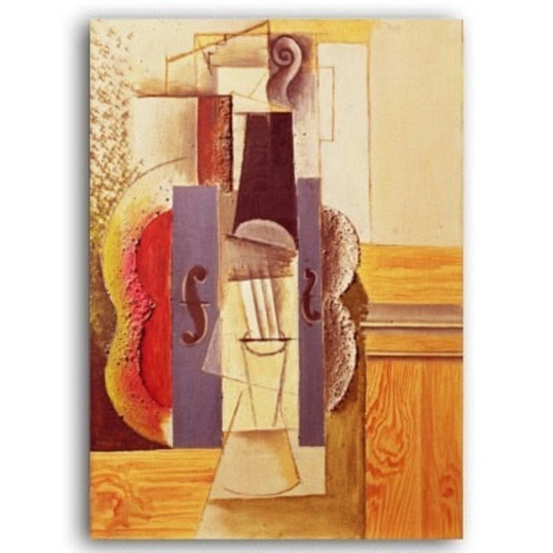 Pittura su tela con stampa a olio astratta vintage dell'Europa