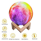 Lampada notturna lunare 3D