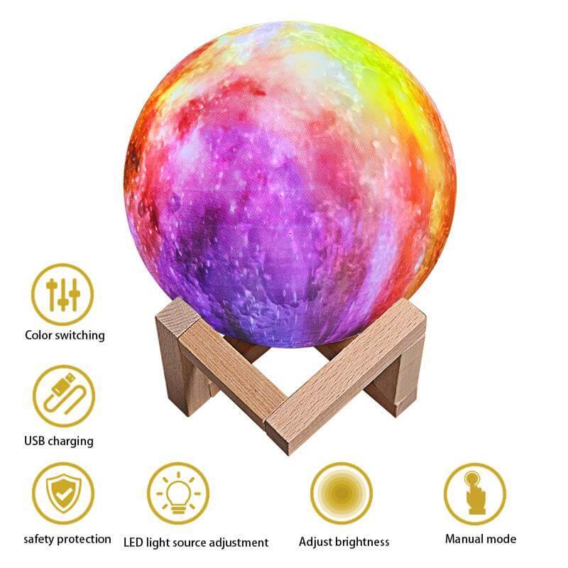 Lampada notturna lunare 3D
