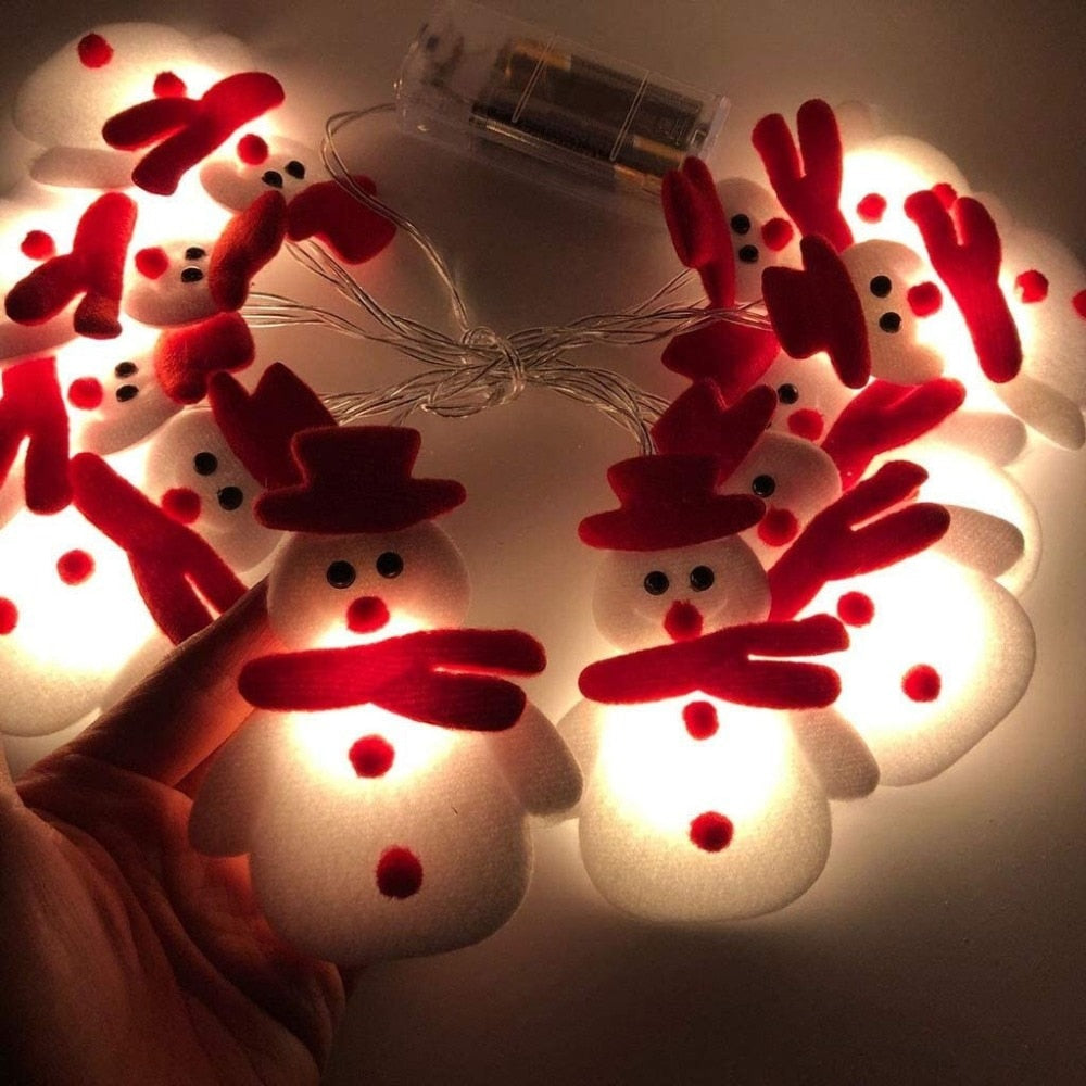 Luci a corda LED per albero di Natale con pupazzo di neve