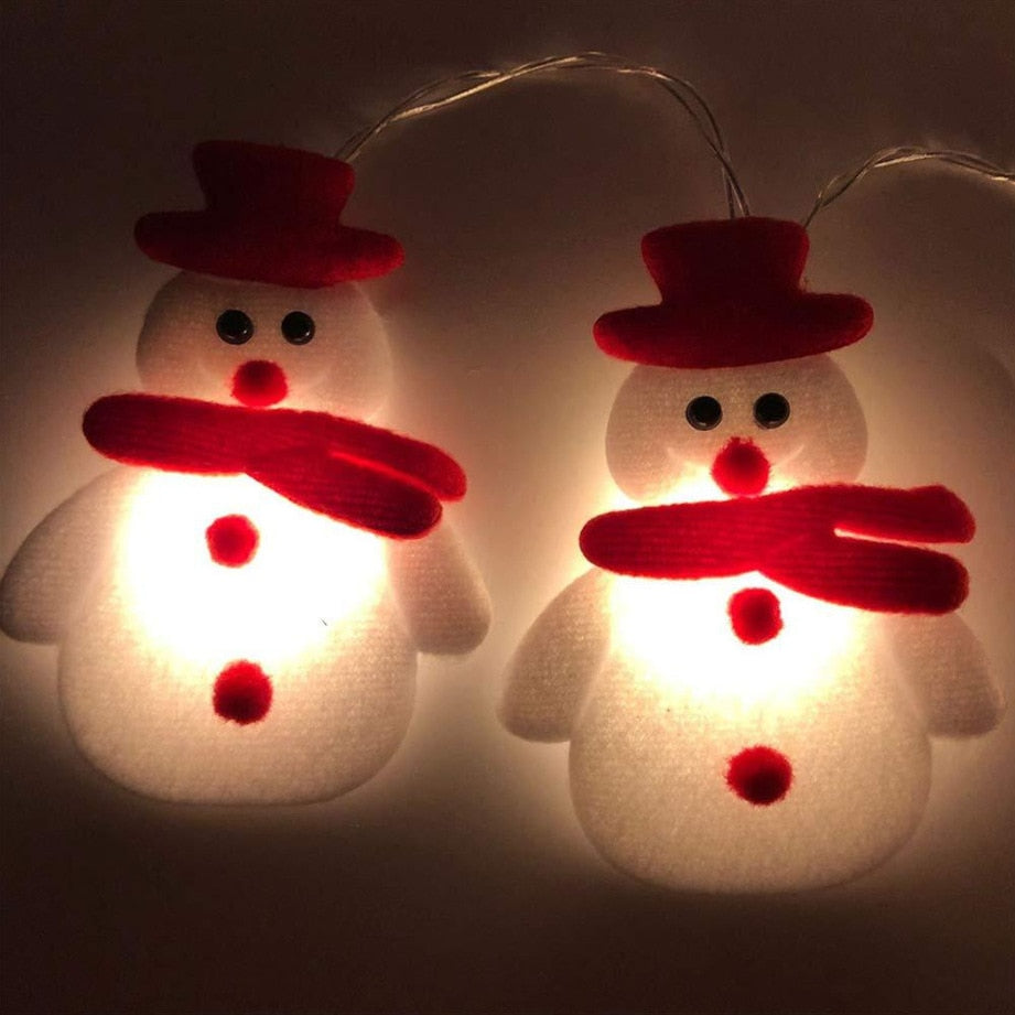 Luci a corda LED per albero di Natale con pupazzo di neve